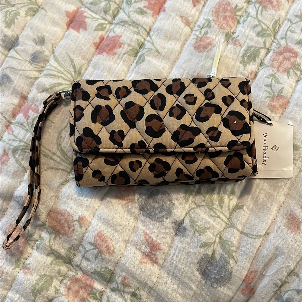 Vera Bradley Brown Leopard Wristlet